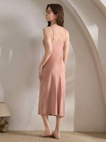 Ocili 丝滑缎面缎面舒适吊带裙，适合女士奢华家居服