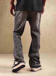 SUMWON Quần Jeans Denim Cạp Cao Loe Vừa Vặn Với Quần Ống Loe Phong Cách Retro Y2K Thời Trang Quần Ống Loe Cổ Điển - Xám - Xem 2