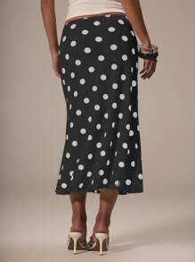 MUSERA Mesh Polka Dot Midi Skirt Fun Cute Dainty Girly Summer Cute Graduation Birthday Wedding Guest Beach Vacation Work, Office Fall, Autumn, Winter, Back To School  Party