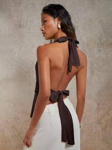 COSMINA Blusa elegante con escote en V profundo y hebilla metálica para mujer, ideal para vacaciones de primavera/verano