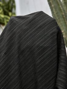 SHEIN CURVE+ 大码休闲纯色抽绳及踝长裤 - 黑色 - 查看 9