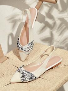 CUCCOO BASICS Pointed Toe Flat Slip-On Ribbon Bow White Commuting Comfortable Breathable Office Women's Flat Loafers