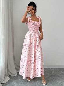 Rafferiza Damen elegantes Blume Muster Urlaubskleid, Sommer