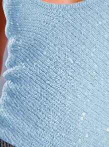 MUSERA Spaghetti Strap Strappy Glitter Knit Top Sparkle Going Out Party Birthday Occasion Fall  Sparkly  Chic Carnival Vacation - Blue - View 6