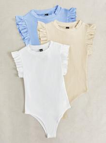 Zolique 女士纯色无袖圆领时尚紧身衣，适合夏季 - 彩色 - 查看 4