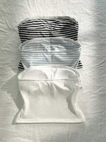 Elamini Women's Fashionable Striped Bandeau Top, Summer