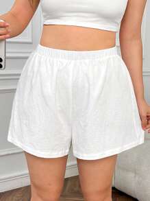 Comfortcana 3pcs/Set Plus Size Colorful Short Shorts, Fashionable For Summer - Khaki - View 6