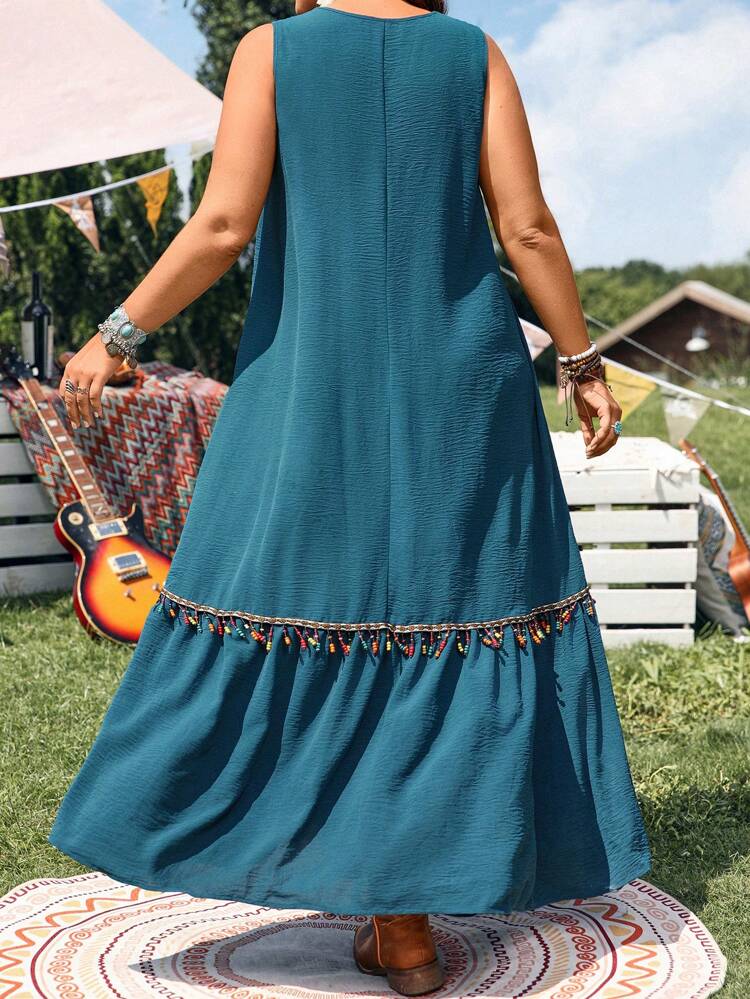 Plus Size Vintage Style Printed Sleeveless Dress,Summer Outfits For Women,Vacation Outfits For Women Holiday Outfits Boho,Music Festival Clothing