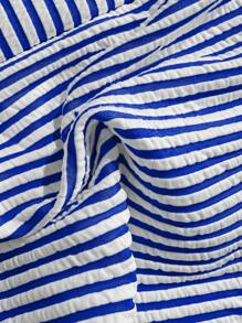 KARISMINA Conjunto de bikini a rayas, sexy y de verano para mujer - azul real - Ver 7