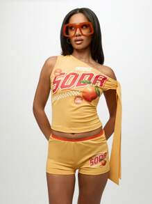 SUMWON WOMEN Pantalones cortos tipo "Booty Shorts" con gráficos impresos, para fiesta de baile de verano, pantalones cortos con cintura elástica cómoda, tipo "athleisure", para primavera