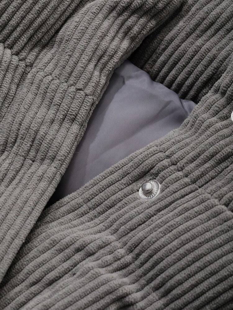 Toddler Boys' Casual Solid Color Long Sleeve Padded Coat, Korean Style, Winter