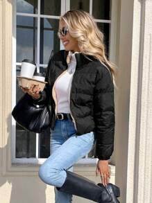 Siren Gaze Zip Up Reversible Hooded Padded Coat