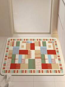 Joivida 1PC Diatom Mud Multi-Color mata podłogowa, pochłaniająca wodę, szybkoschnąca, antypoślizgowa mata podłogowa, dywanik odporny na brud na drzwiach, mata podłogowa pod prysznic w łazience, zmywalna i odprowadzająca wodę mata - Wielokolorowe - Zobacz 8