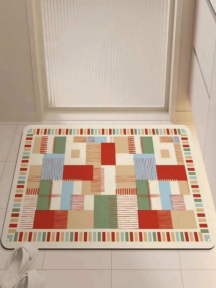 Joivida 1PC硅藻泥多色地垫吸水速干防滑地垫门口防污地毯垫浴室淋浴地垫可水洗排水垫 - 彩色 - 查看 8