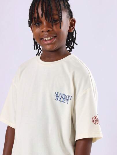 T-shirt a maniche corte in cotone con stampa grafica Supercar e logo Racing Club