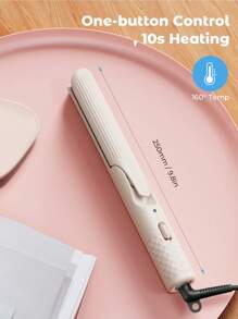 Teckwe 30秒快速加熱與60分鐘自動關機負離子直髮夾，減少毛躁、更亮澤順滑，2合1直髮夾與捲髮器，3D陶瓷浮動面板，英規插頭，適合畢業、生日、假期、夏秋季、Y2K時尚女性化妝美容派對海灘旅行露營戶外 - 白色 - 查看 5