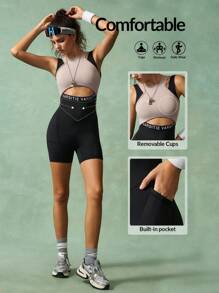 VARSITIE Bộ đồ tập gym cho nữ Colorblock không tay khoét lỗ vừa vặn - Nhiều màu - Xem 2