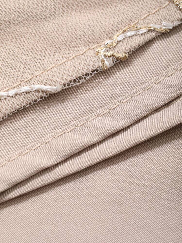 Women's Floral Embroidery Mesh Patchwork Ruffle Trim Elegant Mid-Length Dress