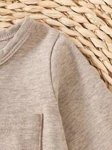 SHEIN 两件套新生儿男女通用长袖连体衣和纯色短裤套装，柔软舒适，是送礼佳品，也是宝宝必备单品，适合所有季节，可户外活动穿着。中性婴儿服装，男女通用新生儿婴儿套装，纯棉婴儿服装，新生儿中性套装，适合秋冬季穿着。 - 彩色 - 查看 5