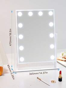 Teckwe White Vanity Mirror With Lights 12 Dimmable Bulbs Makeup Mirror With Smart Touch Control For Glam Room Bedroom Detachable Vanity Mirror With Lights Makeup Mirror , 3 Color Light Settings, Valentine's Day Gift - White - View 7