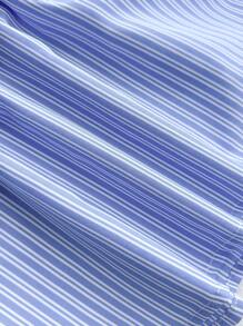 SHEIN 少女套装夏季服装蓝色系带背心配蝴蝶结 - 和休闲夏季套装 - 藍白色 - 查看 8