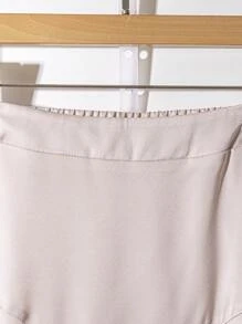 SHEIN Unity Women Plus Size Elegant Minimalist Structured Split A-Line Skirt Fall Cloth For Women - Apricot - View 3