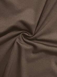 SHEIN SXY 女士纯色 V 领紧身短袖连衣裙 Hoco Dresses - 咖啡 - 查看 9