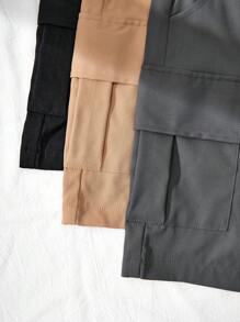 3-Pack Tween Boys Woven Shorts In Black, Khaki, Grey - Multicolor - View 3
