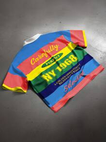 PAVTROS 男士短款时尚Polo T恤，宽松短款款式，融入嘻哈文化元素的年轻街头风格，适合年轻人展现独特的街头时尚 - 彩色 - 查看 2