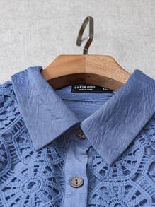 Al Najma Damska bluzka w jednolitym kolorze z koronką w stylu arabskim w dużych rozmiarach