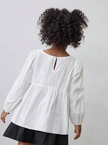 Maija Kids Maija Kids Young Girl Shirt With Bow Decor And Ruffle Sleeves