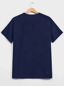 RueChic Camiseta de manga corta casual de hombre con estampado de astronauta, para verano