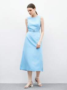 CUCCOO BIZCHIC 女式粗跟踝带扣露趾高跟凉鞋 - 銀色 - 查看 10