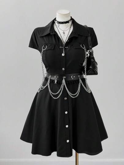 Sunspun Plus Size Dark Vacation Jumpsuit Dress