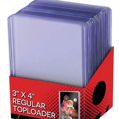 Vỏ bảo vệ thẻ bóng chày màu xanh và trắng bằng nhựa cứng, Vỏ đựng thẻ cao cấp cho thẻ giao dịch, Giá đựng thẻ cho trò chơi bóng chày bóng đá thể thao Bao bì túi PP (Không bao gồm hộp giấy)