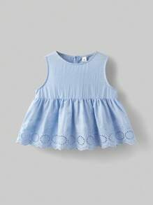 Ontre 2 pezzi/set Top e pantaloni coordinati per ragazze pre-adolescenti con dettagli in pizzo - Blu - Visualizzare 4