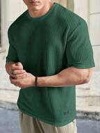 Manfinity BRENVOR Loose Fit Men's Solid Waffle Knit T-Shirt For Summer, Couple Things