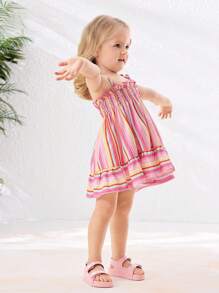 Cozy Pixies 1 双可爱幼儿钩环花卉休闲公主时尚百搭软底平底凉鞋，夏季