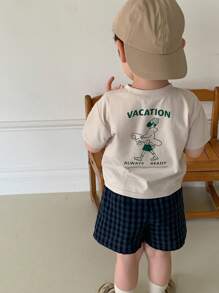 Hapijoa Infant/Toddler Boys' Street Style Casual Printed Short Sleeve Top, Summer - Beige - View 4