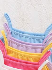 SHEIN 年輕女孩針織純色無袖休閒背心上衣5件/套