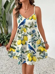 SHEIN LUNE Váy Mini Dệt Kim Không Tay Màu Chanh Cho Nữ, Thích Hợp Cho Mùa Hè - Nhiều màu - Xem 6