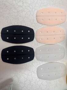 SHEIN Clips de tirantes de silicona para sujetadores, color nude/blanco/negro, almohadillas para los hombros antideslizantes, protector de tirantes de sujetador suave e invisible (con agujeros)