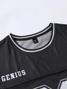 PAVTROS 年轻男士街头图案印花 T 恤，带字母和数字 23 号球衣衬衫超大号球衣运动球衣男士球衣男士球衣 Y2k 网眼球衣球衣衬衫 23 号男士球衣 - 彩色 - 查看 3