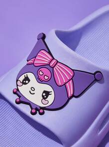 HELLO KITTY AND FRIENDS | SHEIN 紫色卡通女童儿童拖鞋，EVA 材质，轻便防滑，保护脚趾，防水，适合幼儿和儿童居家、淋浴或海滩使用 - 紫色 - 查看 2