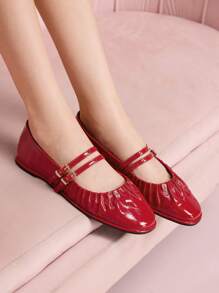 CUCCOO DOLLMOD 女士时尚红色可爱平底舒适乐福鞋 - 紅色 - 查看 2