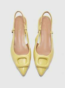 CUCCOO BIZCHIC 女士尖头扣饰时尚平底鞋 - 黃色 - 查看 2