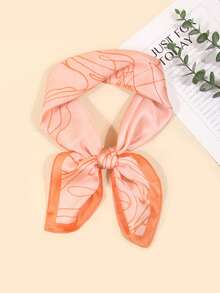 SHEIN Women Plant Pattern Fashion Scarf/Shawl - Orange - View 3