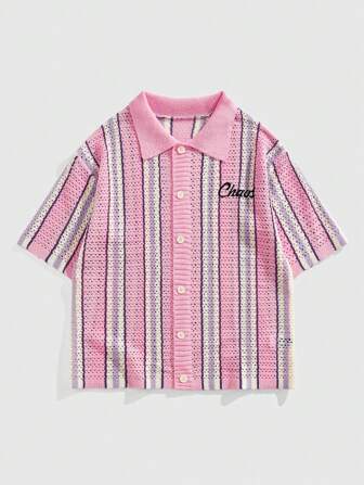 Street Life كنزة صوفية كاجوال صيفية للرجال بتصميم شريطي متباين