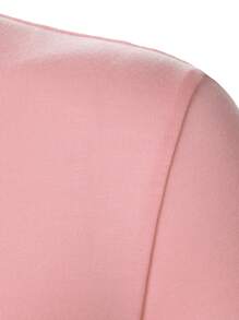 Manfinity Homme Áo thun nam tay ngắn đơn giản màu khối đơn giản - Màu Hồng baby - Xem 5