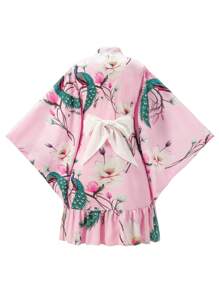 Irokai 1 件女式日式印花传统和服/浴衣 - 粉色 - 查看 2